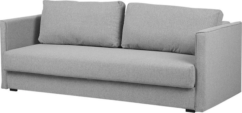 Beliani Išskleidžiama 3 vietų sofa EKSJO šviesiai pilka su patalynės dėže