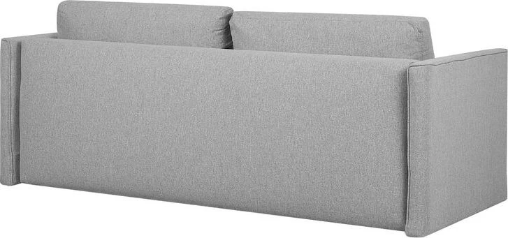 Beliani Išskleidžiama 3 vietų sofa EKSJO šviesiai pilka su patalynės dėže