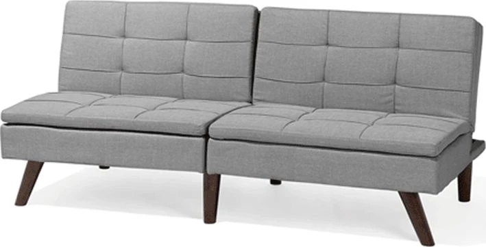 Beliani Trivietė išskleidžiama sofa RONNE šviesiai pilka