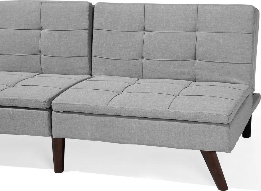 Beliani Trivietė išskleidžiama sofa RONNE šviesiai pilka