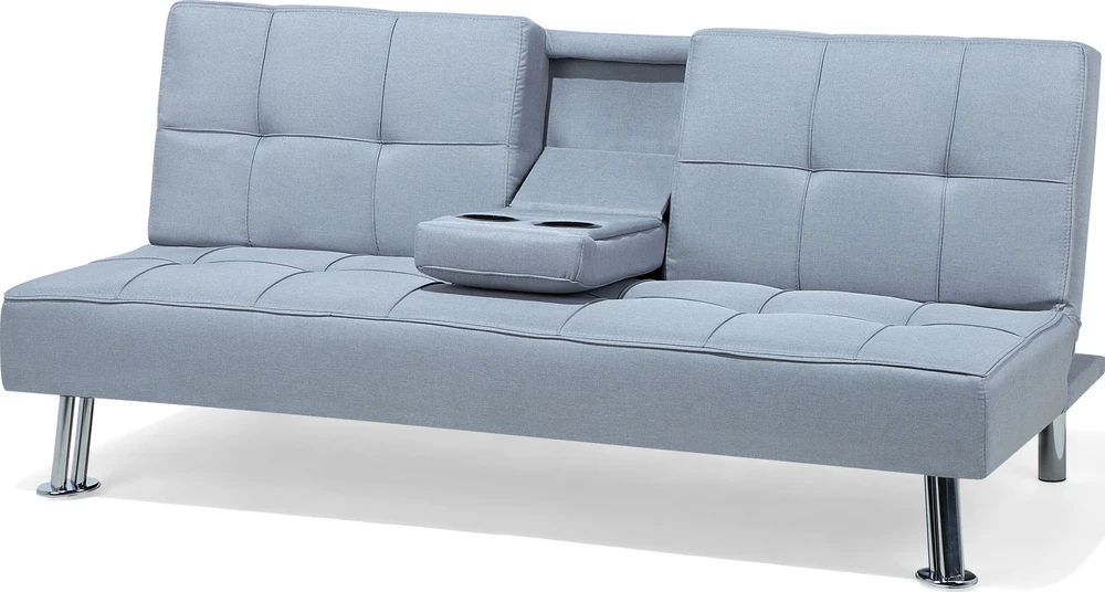 Beliani Trivietė išskleidžiama sofa ROXEN šviesiai pilka