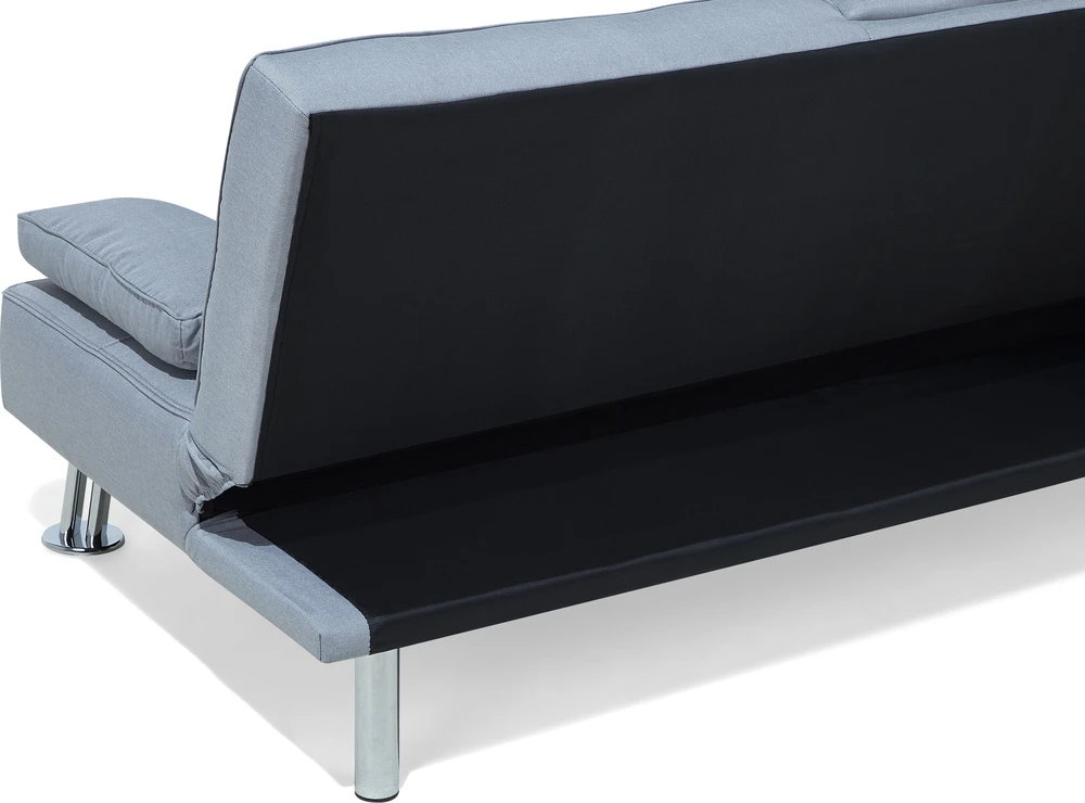 Beliani Trivietė išskleidžiama sofa ROXEN šviesiai pilka
