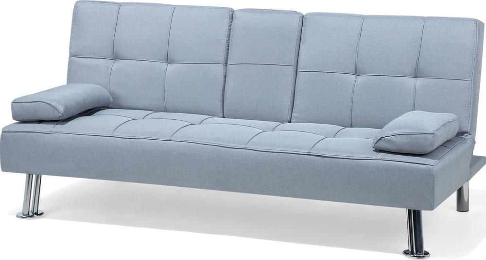 Beliani Trivietė išskleidžiama sofa ROXEN šviesiai pilka