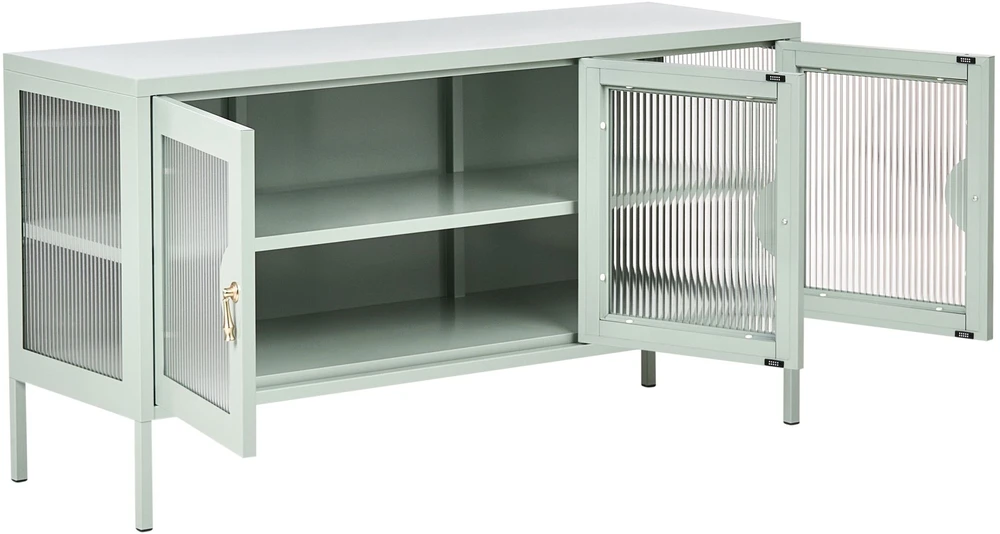 Beliani 3 durų spintelė GLEORA, metalinė, mėtų spalvos