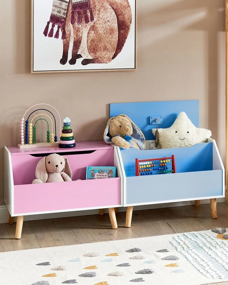 Beliani Žaislų dėžė CASPER 43 cm mėlyna