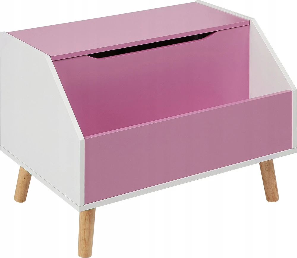 Beliani Žaislų dėžė CASPER 43 cm rausva