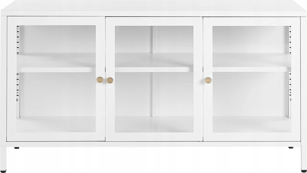 Beliani Vitrina NEWPORT, Metalinė, 115 cm, Balta