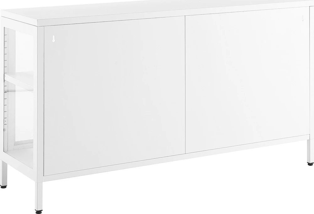 Beliani Vitrina NEWPORT, Metalinė, 115 cm, Balta