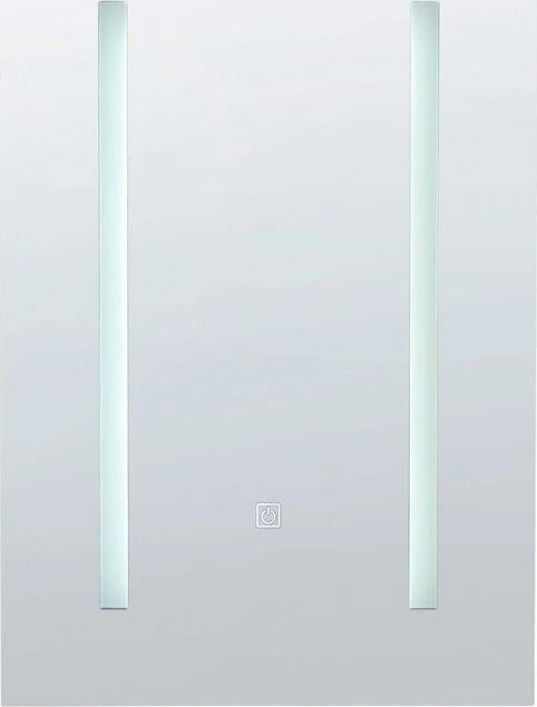 Beliani Pakabinama vonios kambario spintelė su LED veidrodžiu CAMERON 40 cm 60 cm juoda