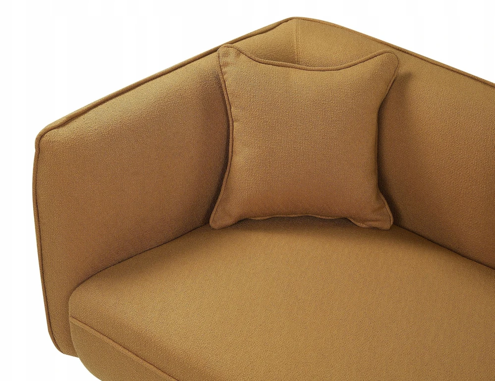 Sofa Beliani Kairysis gultas CHEVANNES iš „boucle“ audinio, garstyčių spalvos