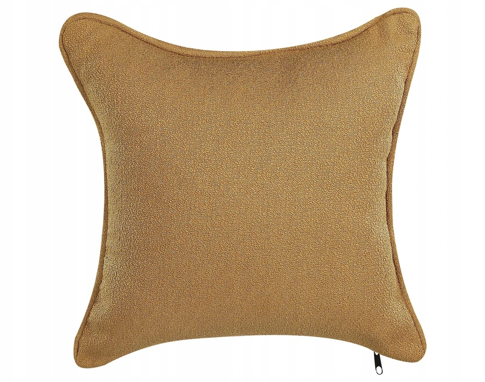 Sofa Beliani Kairysis gultas CHEVANNES iš „boucle“ audinio, garstyčių spalvos