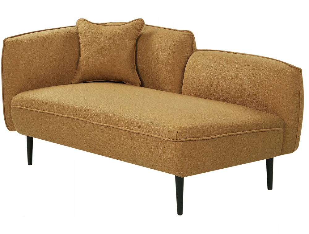 Sofa Beliani Kairysis gultas CHEVANNES iš „boucle“ audinio, garstyčių spalvos