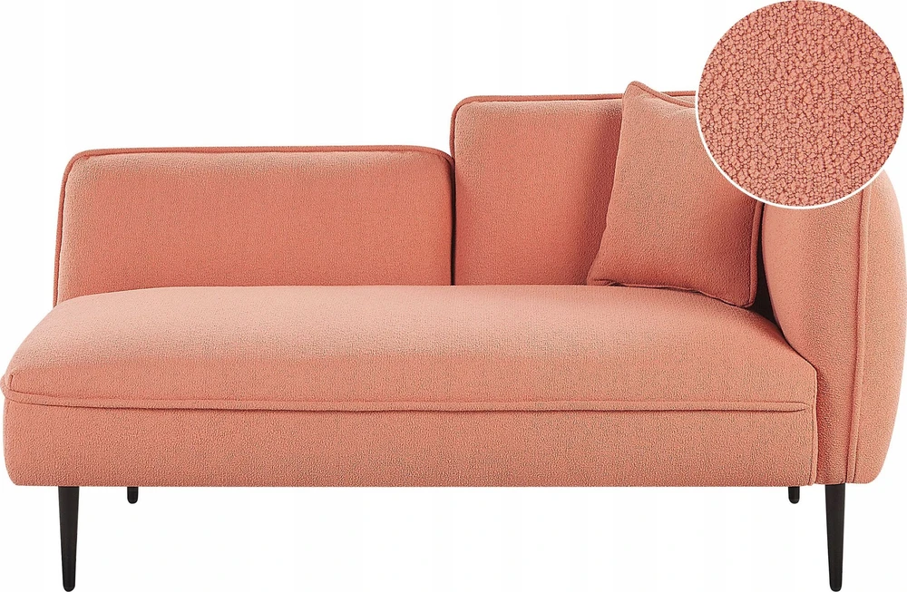 Beliani Dešininė gulto sofa CHEVANNES Boucle persiko spalvos