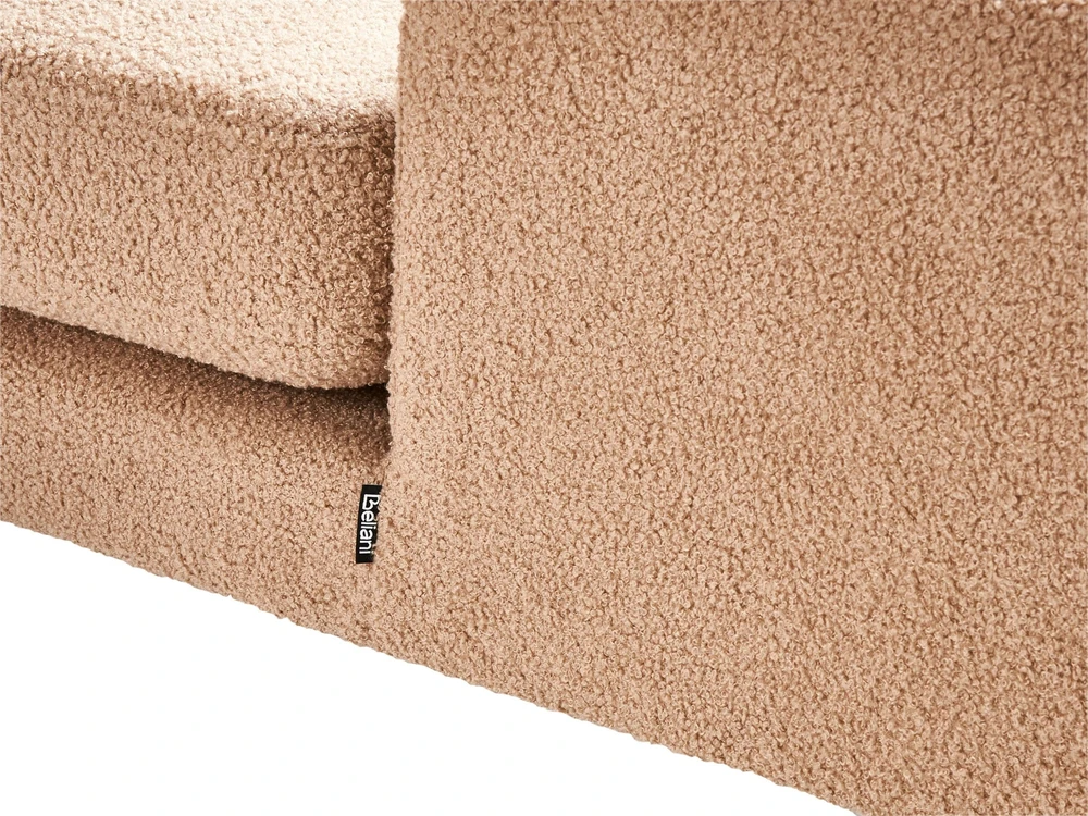 Sofa Beliani Dešinysis šezlongas EWRON Boucle smėlio spalvos