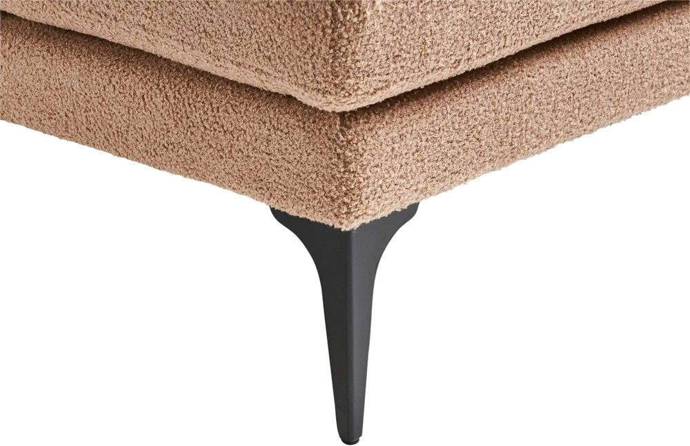 Sofa Beliani Dešinysis šezlongas EWRON Boucle smėlio spalvos