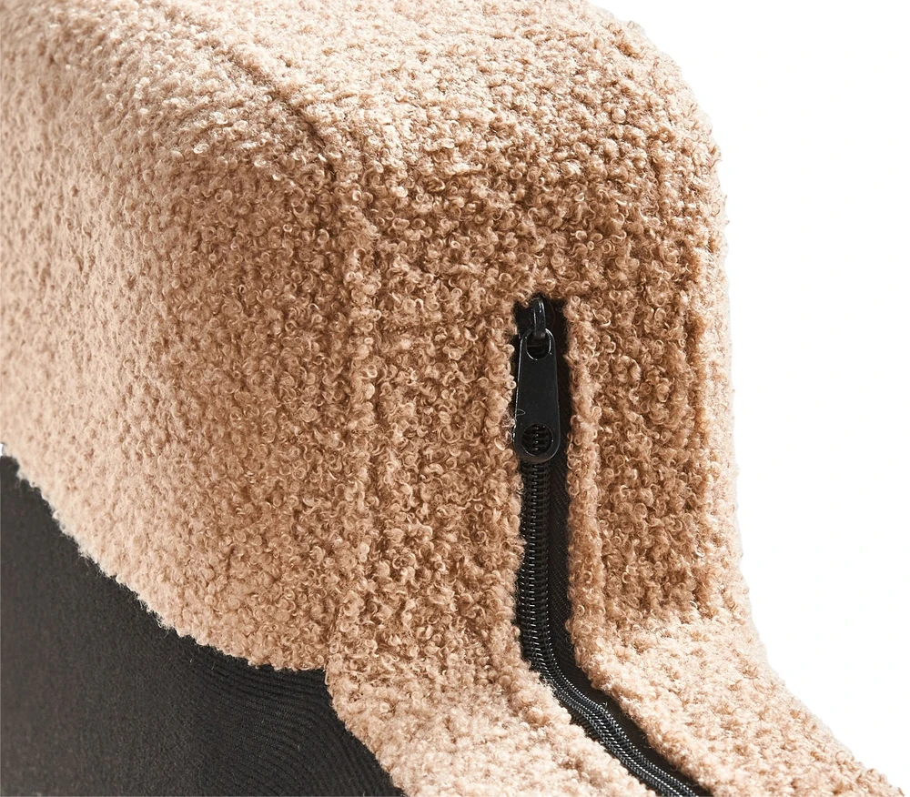 Sofa Beliani Dešinysis šezlongas EWRON Boucle smėlio spalvos