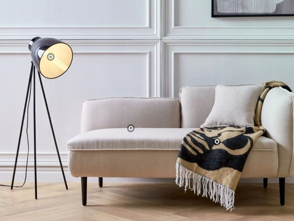 Sofa Beliani Dešininė šezlongo kėdė CHEVANNES Boucle šviesiai smėlio spalvos