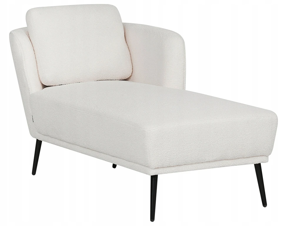 Sofa Beliani Kairysis gultas ARTHEZE Boucle, kreminės baltos spalvos