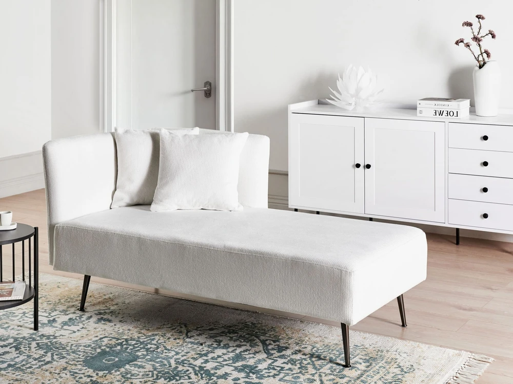 Sofa Beliani Kairysis šezlongas RIOM baltas