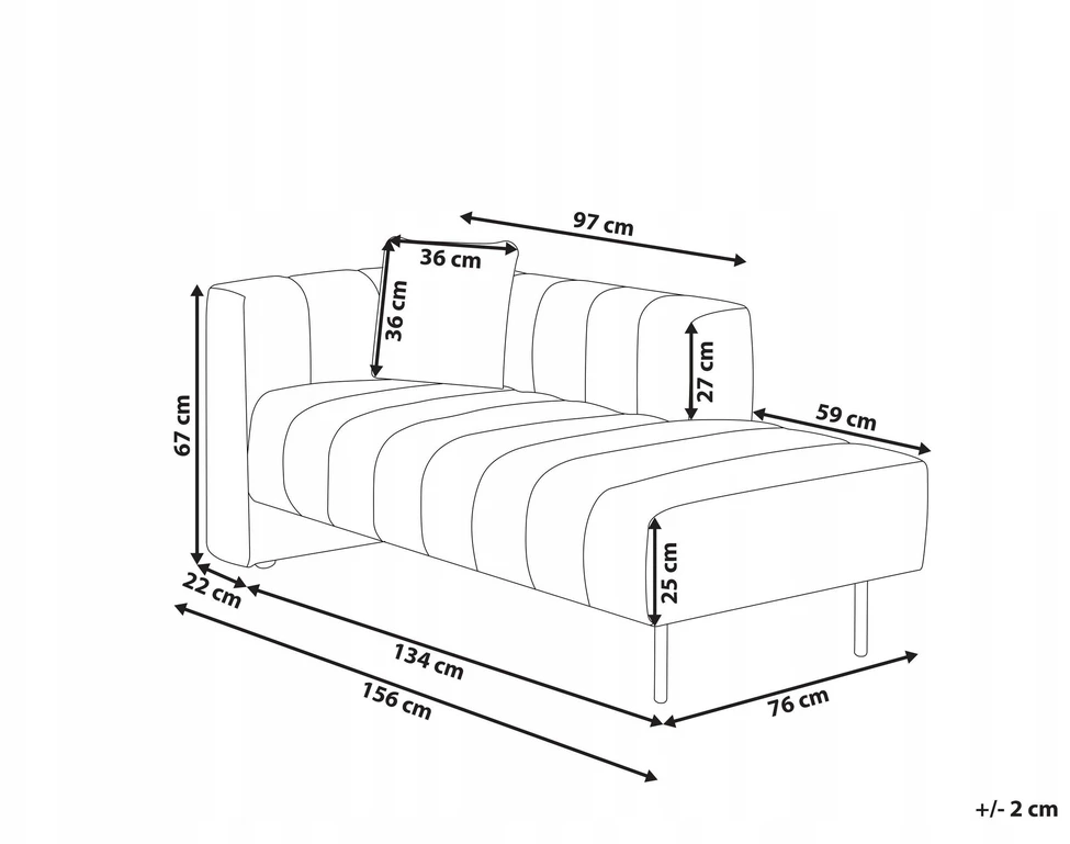 Sofa Beliani Kairysis šezlongas LANNILS rožinis