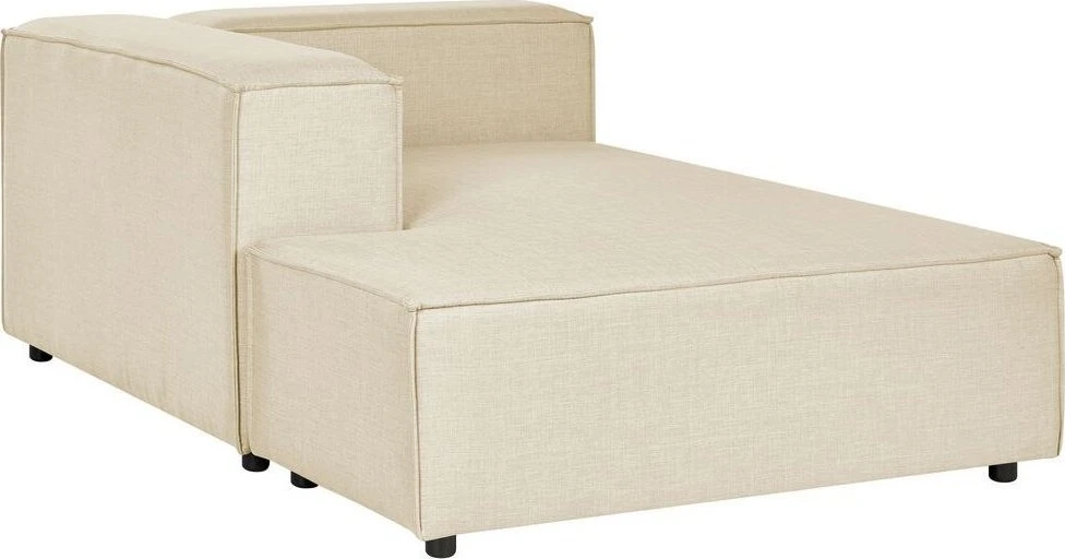 Sofa Beliani Šezlongas APRICA sintetinis linas smėlio spalvos