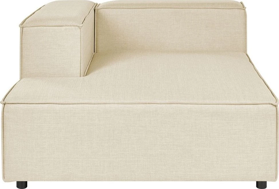 Sofa Beliani Šezlongas APRICA sintetinis linas smėlio spalvos