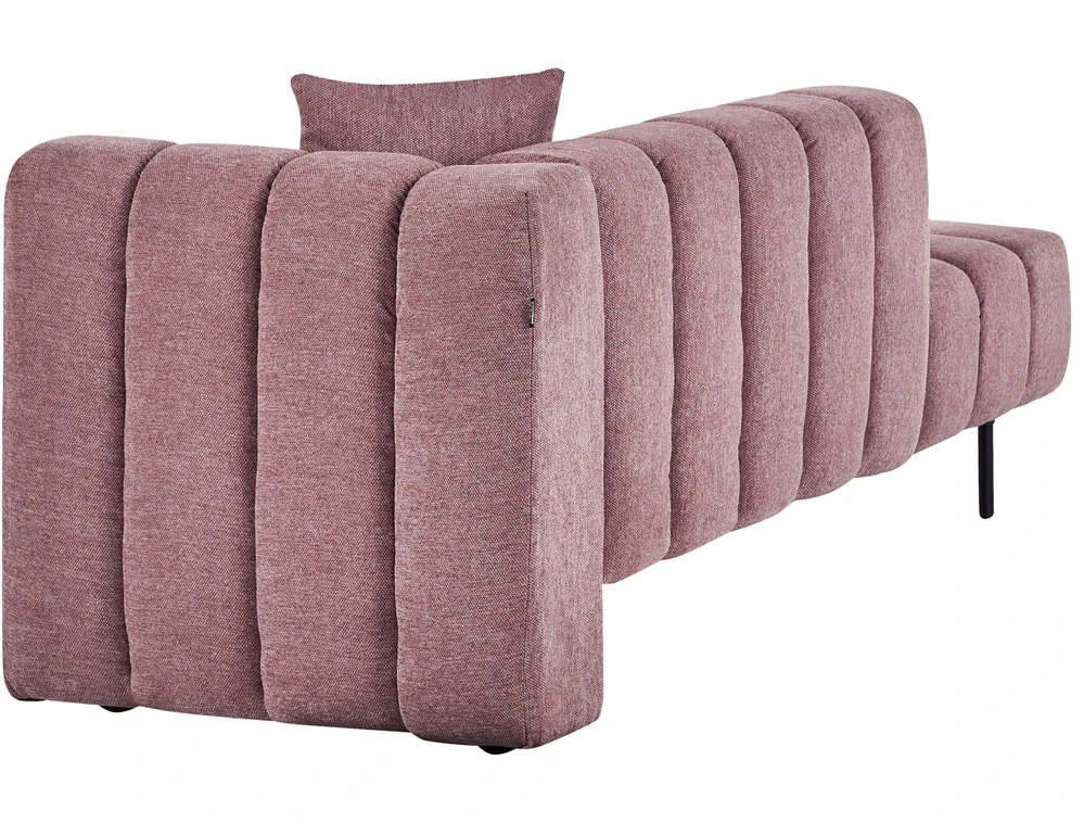 Sofa Beliani Dešininis gultas LANNILS rožinės spalvos