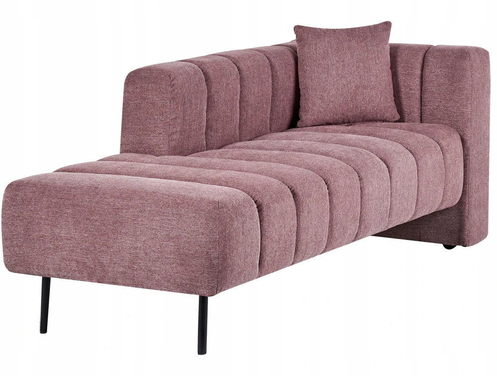 Sofa Beliani Dešininis gultas LANNILS rožinės spalvos