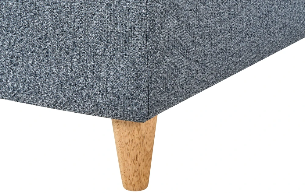 Sofa Beliani Dešininis šezlongas MERI iš sintetinio lino, tamsiai mėlynas su daiktadėže