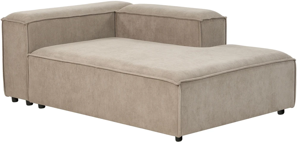 Sofa Beliani Kairinis šezlongas ARDAL, briaunotas velvetas, šviesiai rudas