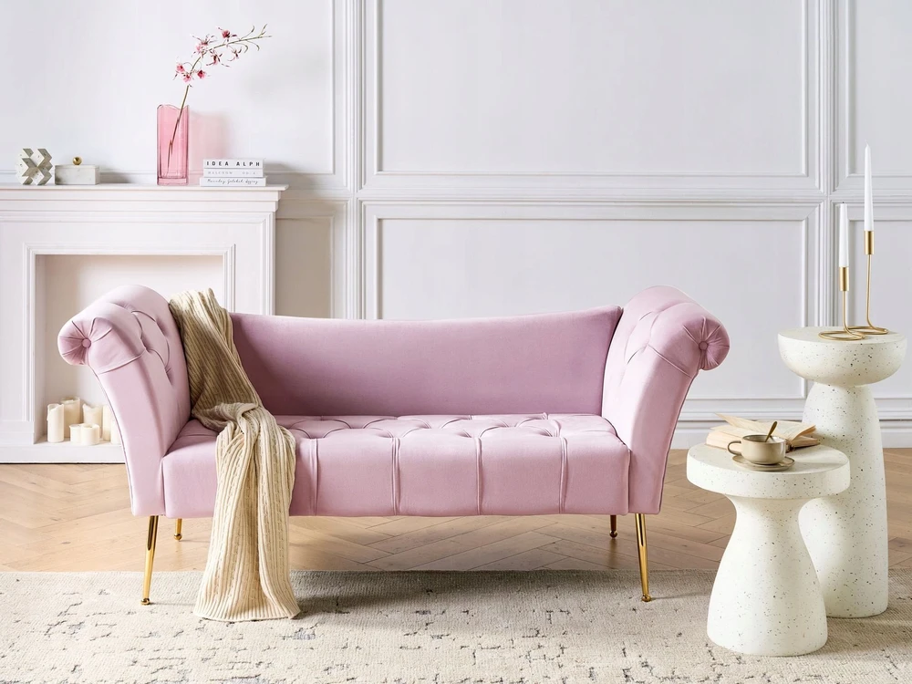 Sofa Beliani NANTILLY gultas iš veliūro, šviesiai violetinės spalvos