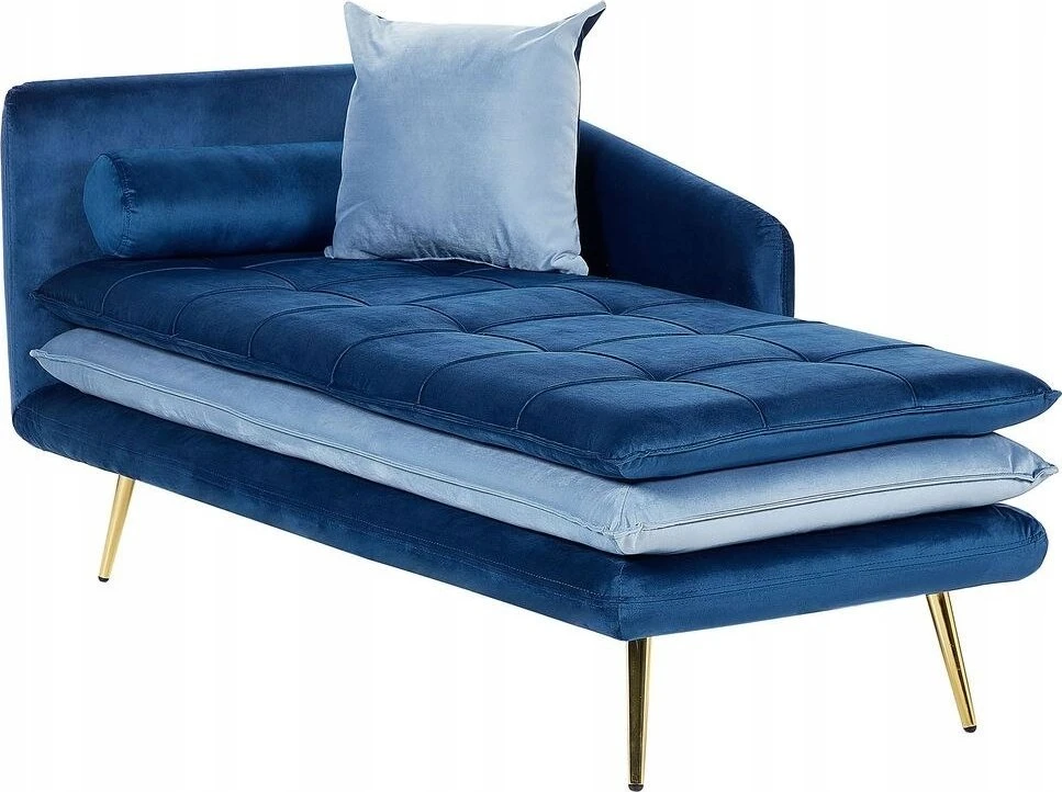 Sofa Beliani Kairysis gultas „GONESSE“ veliūrinis, mėlynas