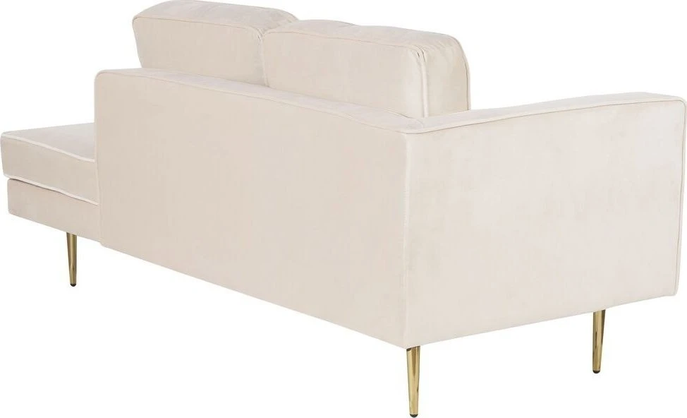 Sofa Beliani Kairysis gultas MIRAMAS, smėlio spalvos veliūras