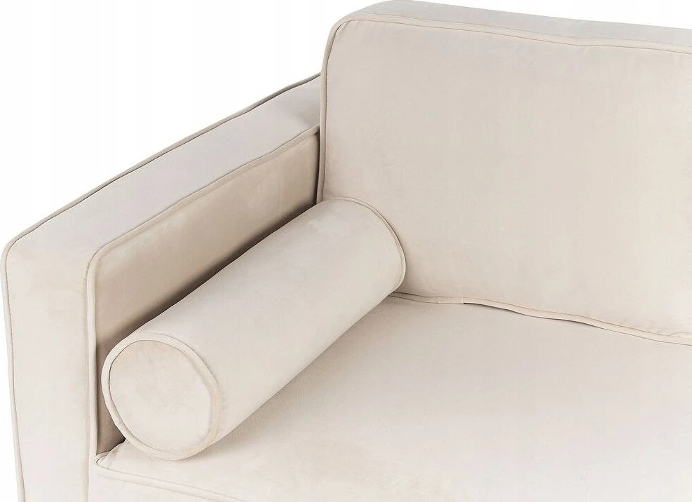 Sofa Beliani Kairysis gultas MIRAMAS, smėlio spalvos veliūras