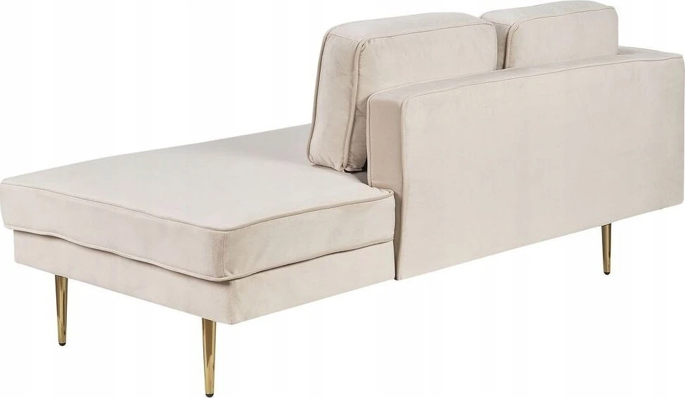 Sofa Beliani Kairysis gultas MIRAMAS, smėlio spalvos veliūras