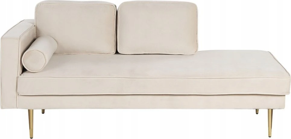 Sofa Beliani Kairysis gultas MIRAMAS, smėlio spalvos veliūras