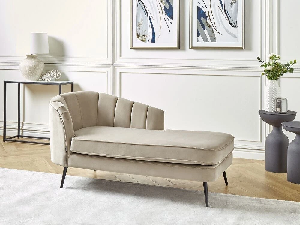 Sofa Beliani Kairinis gultas ALLIER, veliūras, smėlio spalvos