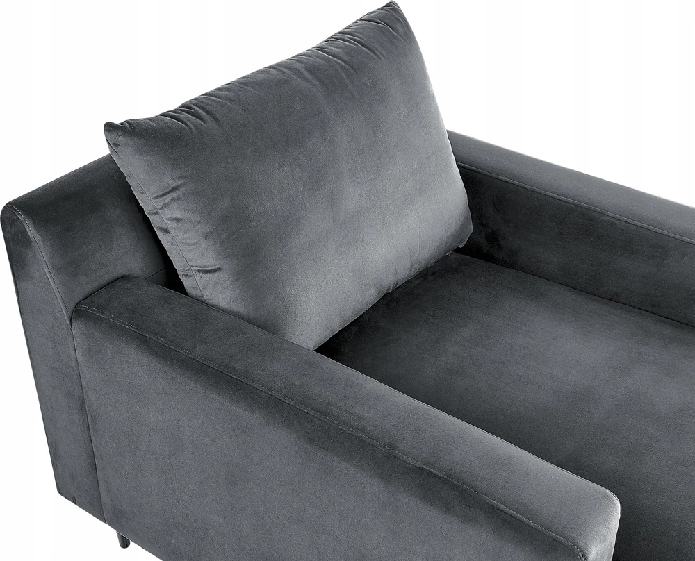 Sofa Beliani Šezlongas GUERET veliūrinis pilkas