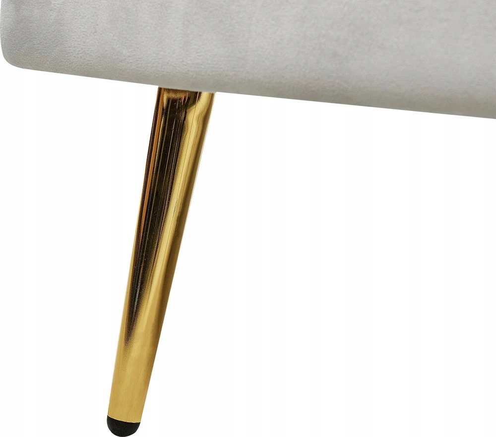 Beliani Dešininė gulto sofa ALLIER, veliūras, šviesiai pilka
