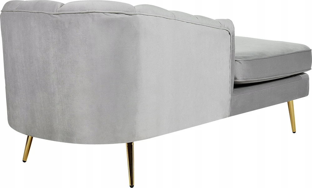 Beliani Dešininė gulto sofa ALLIER, veliūras, šviesiai pilka