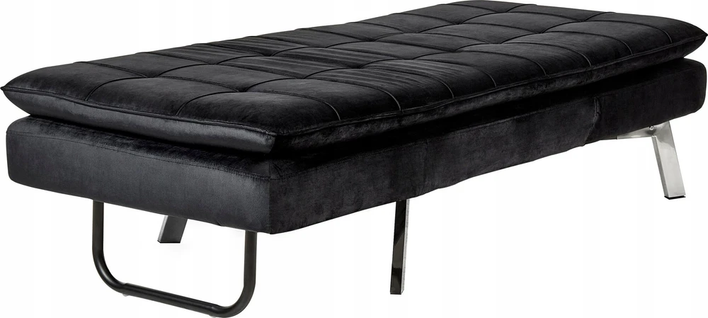 Sofa Beliani Šezlongas LOIRET juodas veliūrinis