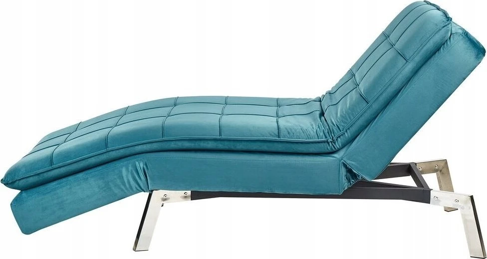 Sofa Beliani Šezlongas LOIRET, veliūrinis, lazurito spalvos