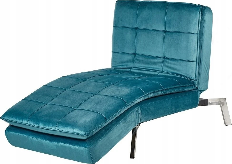 Sofa Beliani Šezlongas LOIRET, veliūrinis, lazurito spalvos