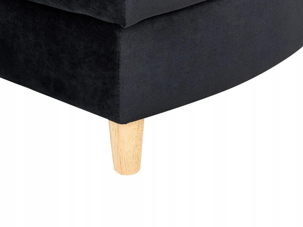 Sofa Beliani Kairysis gultas MERI veliūrinis juodas su patalynės dėže