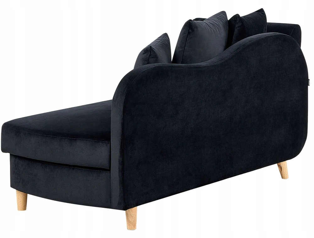 Sofa Beliani Kairysis gultas MERI veliūrinis juodas su patalynės dėže