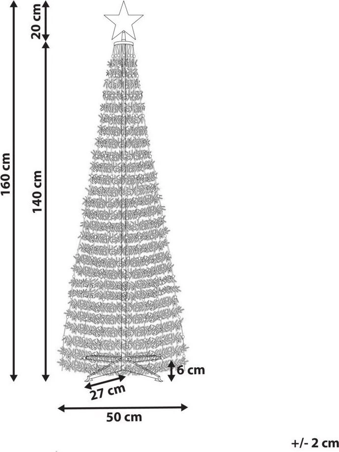 Beliani Išmanioji LED grindų kalėdinė dekoracija, valdoma programėle SAARLOQ eglutė 160 cm, žalia