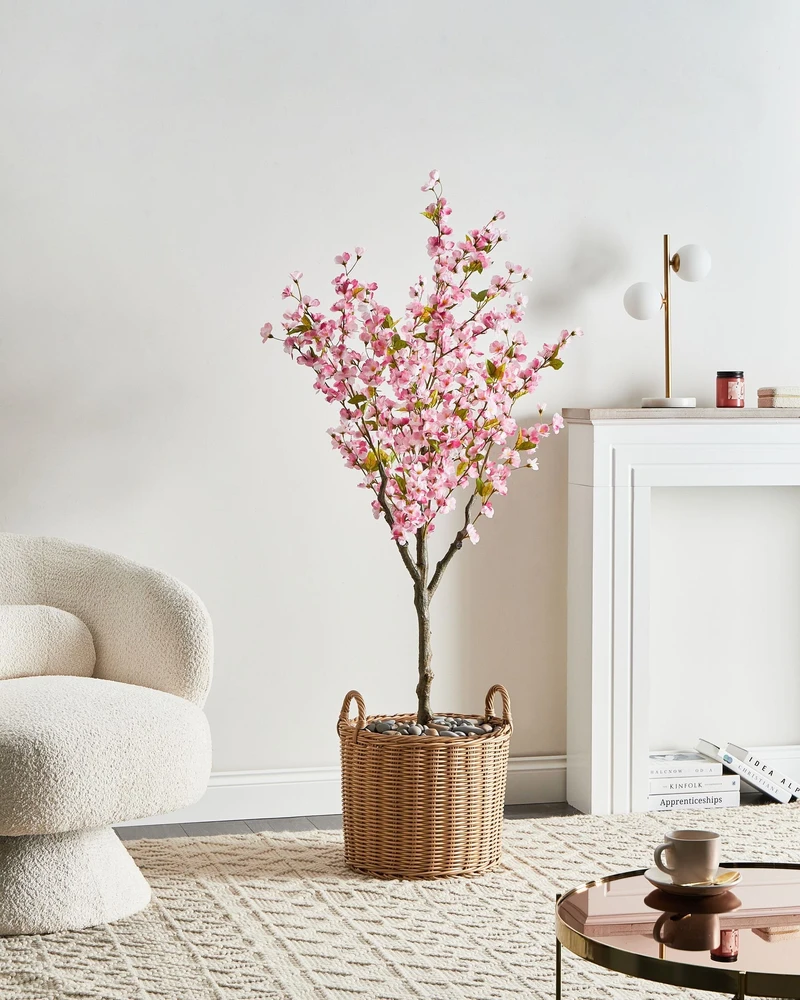 Beliani Dirbtinis augalas CHERRY TREE 152 cm rožinis