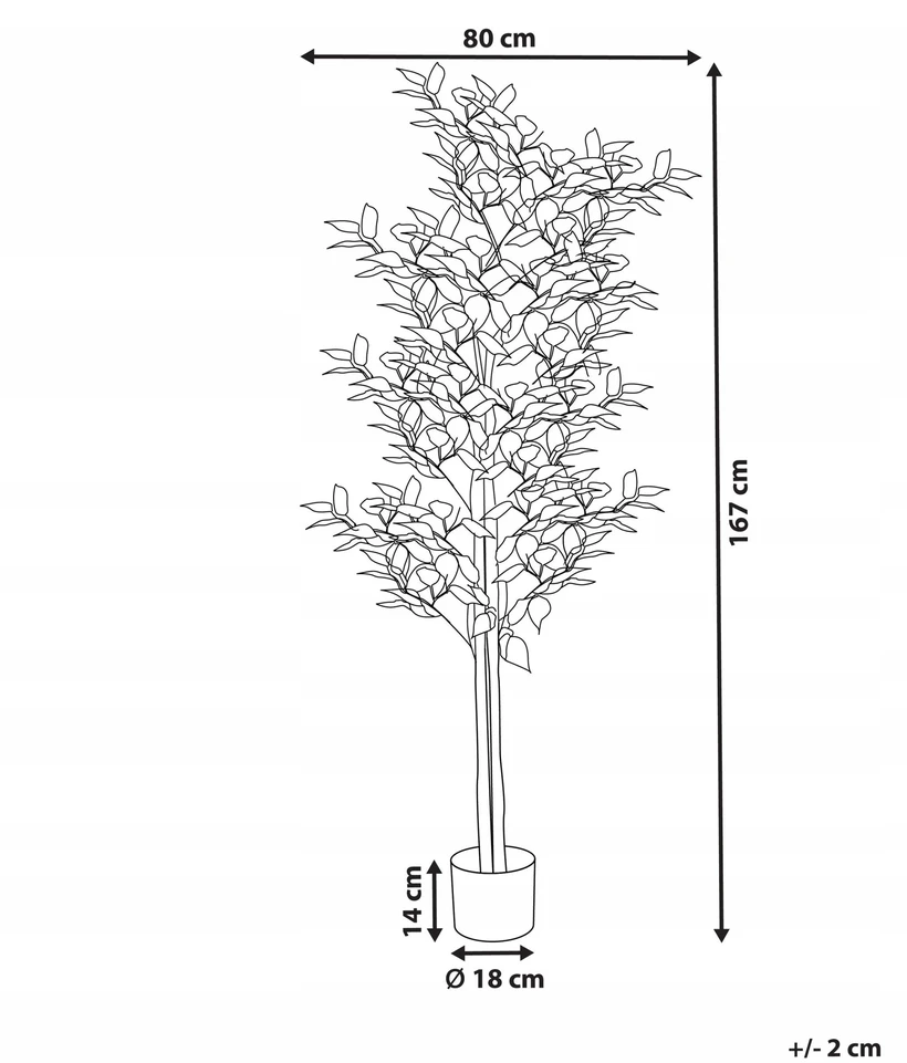 Beliani Dirbtinis augalas FICUS 167 cm žalias