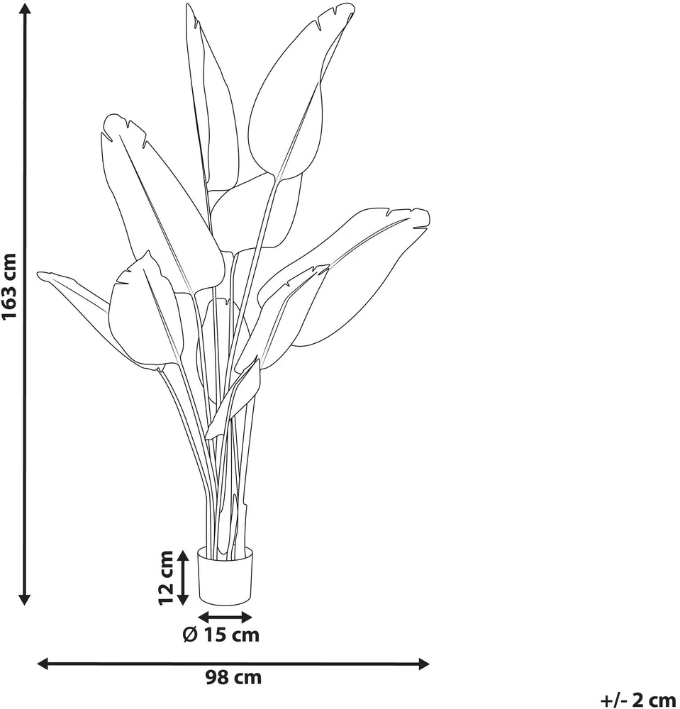Beliani Dirbtinis augalas BANANA TREE 163 cm žalias