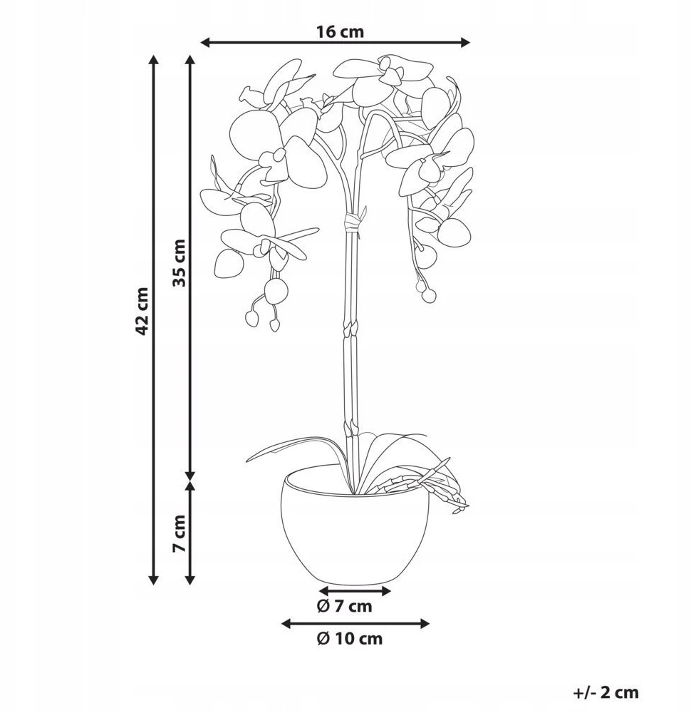 Beliani Dirbtinė gėlė ORCHID 42 cm balta